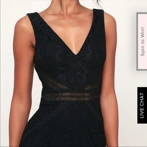 Black lace floor length dress